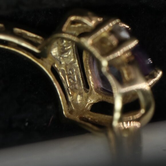 Chuck Clemency CC Amethyst Topaz Ring in Sterling Silver 925 Gold Plated in 14K - Picture 5 of 5